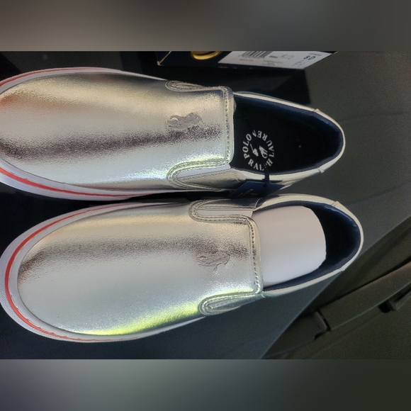 Ralph Lauren Other - Ralph Lauren Silver Slip-On Loafers